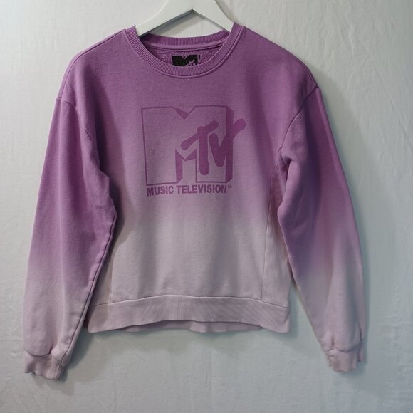 MTV Purple Ombré Long Sleeve Crew Neck Sweatshirt - Picture 9 of 9